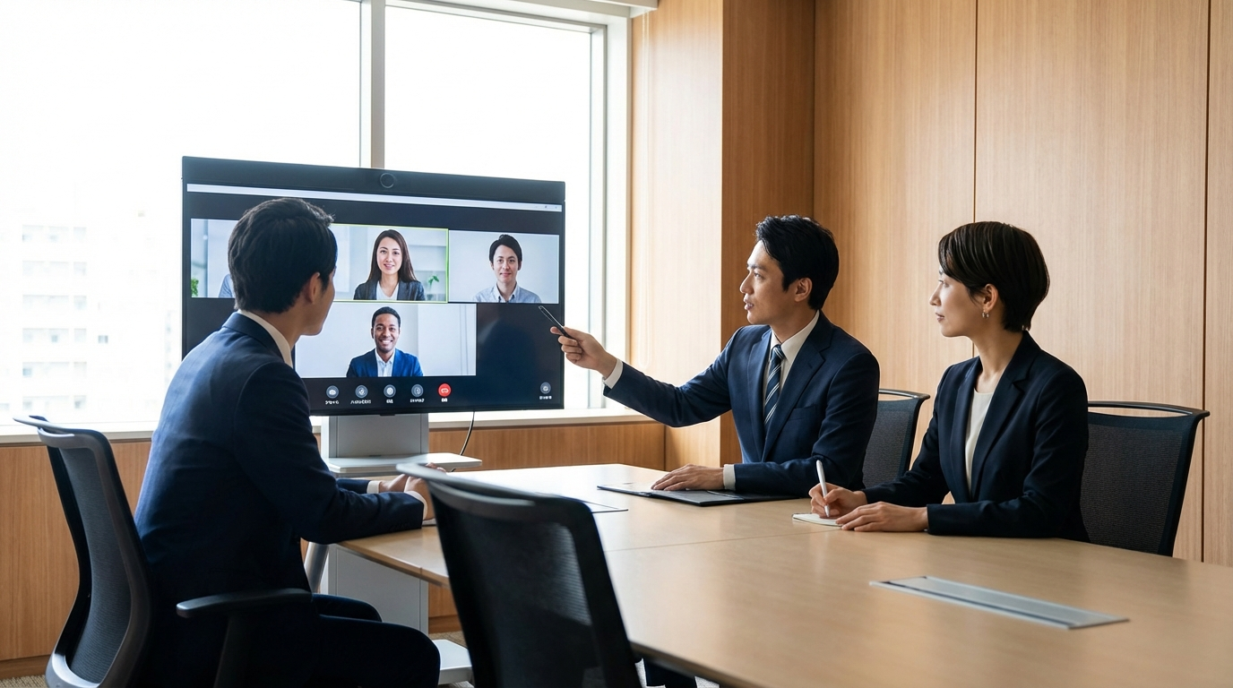 オンライン打ち合わせ・資料共有のイメージ